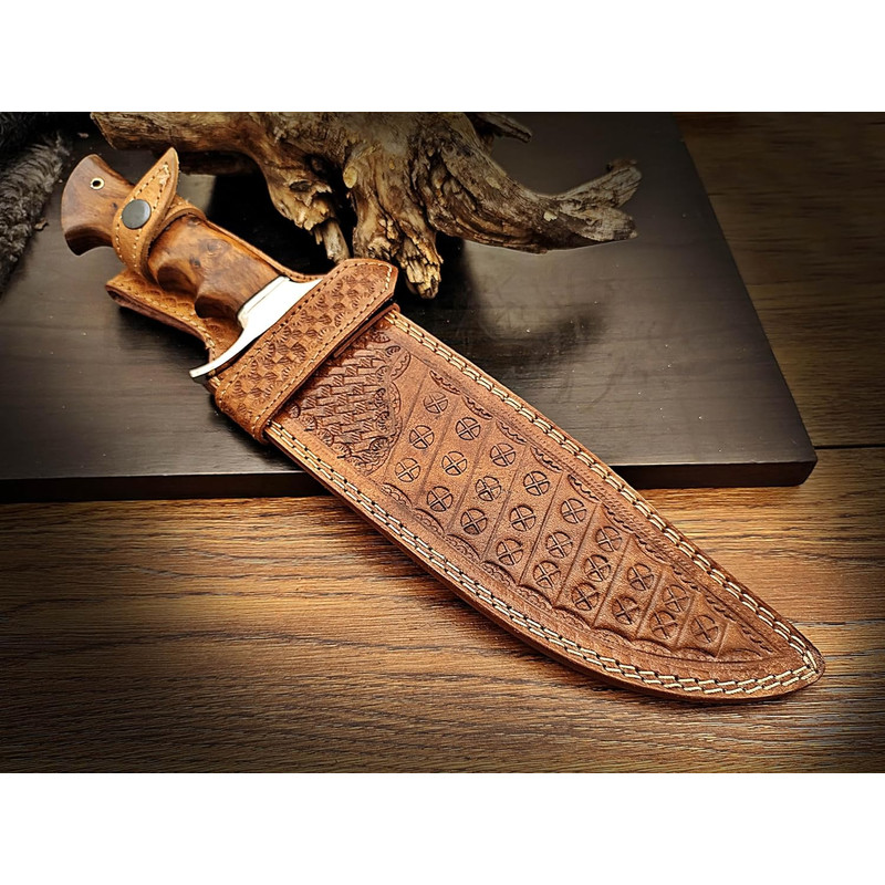 15 Inches Full Tang Handmade Bowie Knife Fixed Blade Hunting Knife Skinning Knife Camping Knife Bus 6