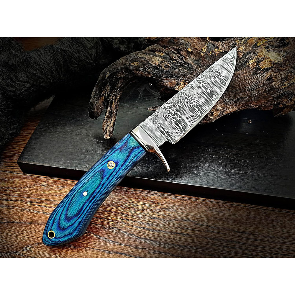 95 Inches Handmade Damascus Hunting Knife Fixed Blade Skinnig Camping Survival Outdoor And Everyday 4