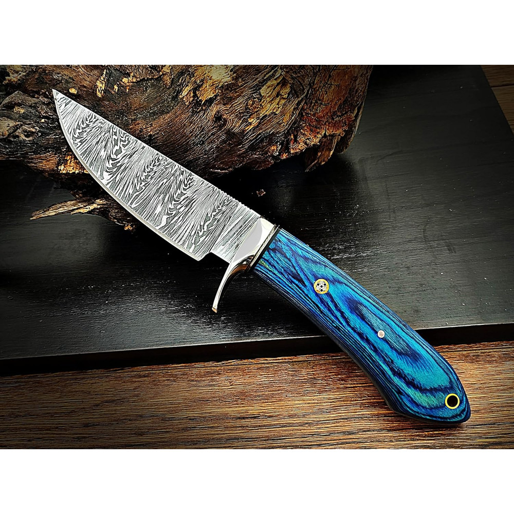 95 Inches Handmade Damascus Hunting Knife Fixed Blade Skinnig Camping Survival Outdoor And Everyday 5