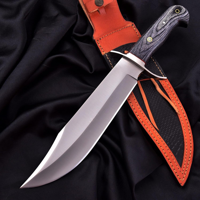 Handmade D2 Steel Bowie Knife 15 Inch Full Tang Fixed Blade Knife With Sheath  Hunting Knife With W 1