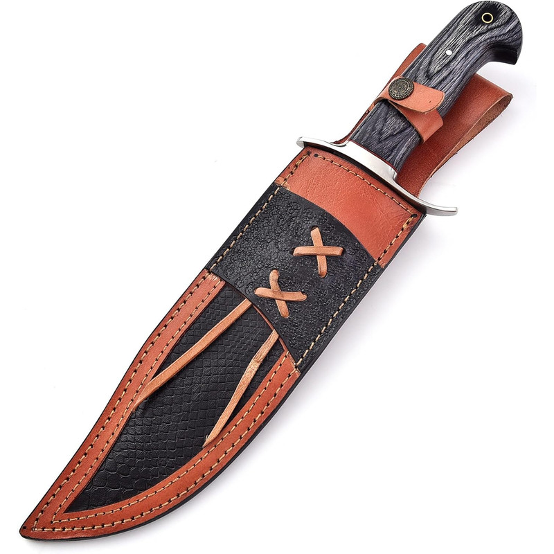 Handmade D2 Steel Bowie Knife 15 Inch Full Tang Fixed Blade Knife With Sheath  Hunting Knife With W 2