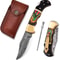 Damascus Pocket Knife With Clip 65 Handmade Folding Knife With Sheath Pocket Knife Men Good For 0
