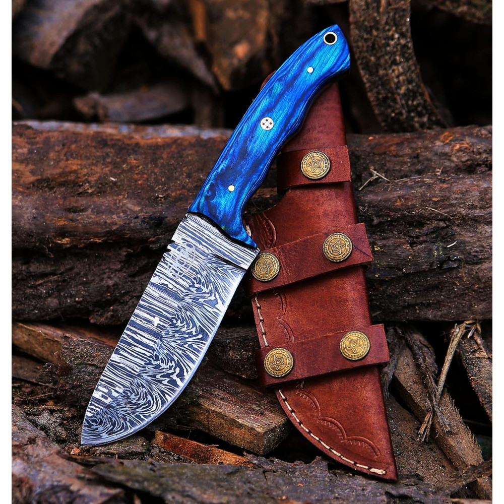 975 InchesDamascus Knife Damascus Steel Hunting Knife Fixed Blade Hunting Knife With Sheath Best Fo 0