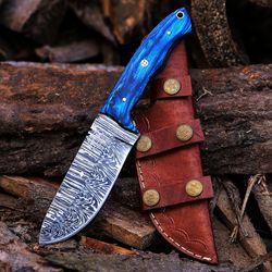 9.75 inchesdamascus knife damascus steel hunting knife fixed blade hunting knife with sheath best for men