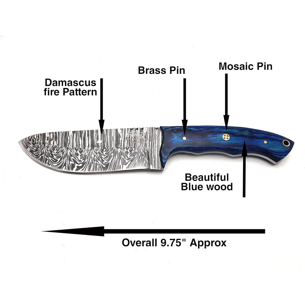 975 InchesDamascus Knife Damascus Steel Hunting Knife Fixed Blade Hunting Knife With Sheath Best Fo 4