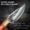 Mini Keychain Knife 335 Inch Stainless Steel Fixed Blade Hunting Knife With Leather Sheath Wood Han 3