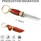 Mini Keychain Knife 335 Inch Stainless Steel Fixed Blade Knife With Leather Sheath Wood Handle EDC 1