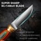 Mini Keychain Knife 335 Inch Stainless Steel Fixed Blade Knife With Leather Sheath Wood Handle EDC 4
