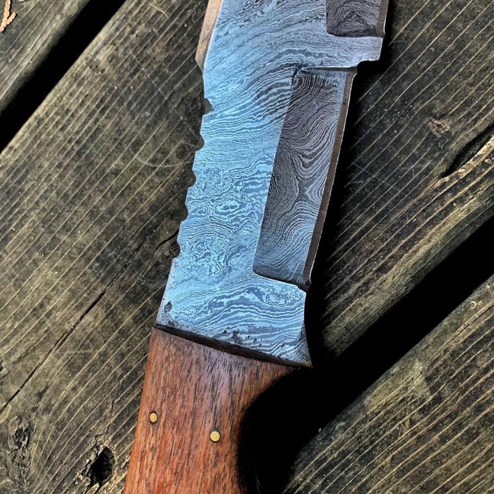 Hand Made Damascus Steel Tracker Knife For Hunting Camping Fishing And All Outdoor Activities With  5