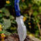 Damascus Handmade Tracker Knife 11 Damascus Steel Hunting Knife Micarta Rose Wood Handle Full Tang  3