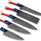 Chef Knife Set Kitchen Knife Set American Flag Handle Style Knife Set Handmade Damascus Steel Chef 2