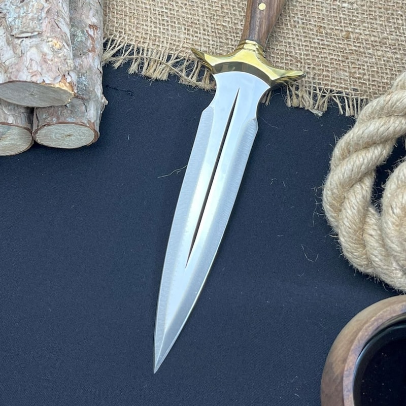 Lot Of 2 Handmade D2 Steel Dagger Knife Hunting Knife With Leather Sheath Best Gift Your Charismas 7