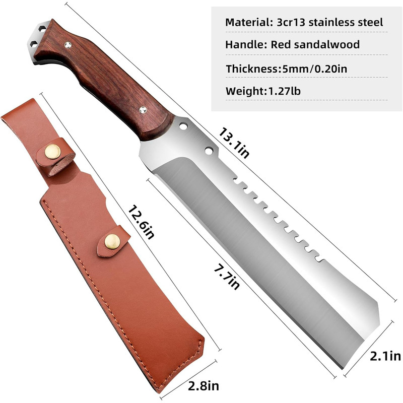Outdoor Machete Knife With Sheath For Cutting Trees For Yard Work And For Machete Ideal For Gardeni 5