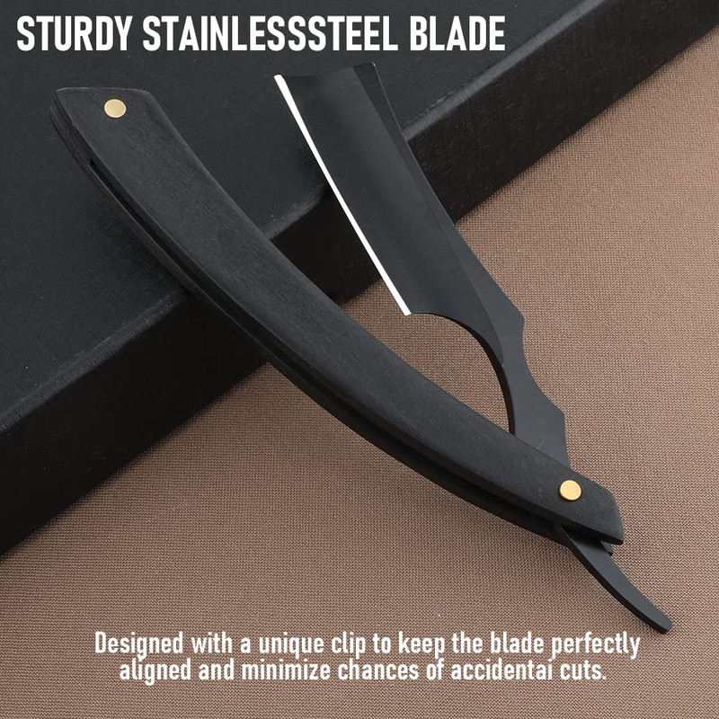 Straight Razor Knife For Shaving  Professional Straight Edge Barber Razor Premium Stainless Steel S 3