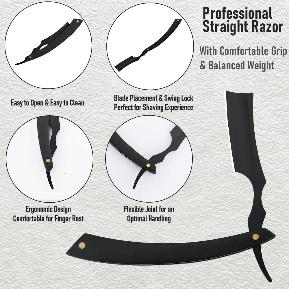 Straight Razor Knife For Shaving  Professional Straight Edge Barber Razor Premium Stainless Steel S 5