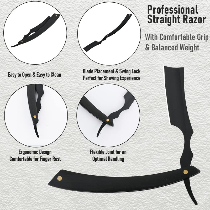 Straight Razor Knife For Shaving  Professional Straight Edge Barber Razor Premium Stainless Steel S 5