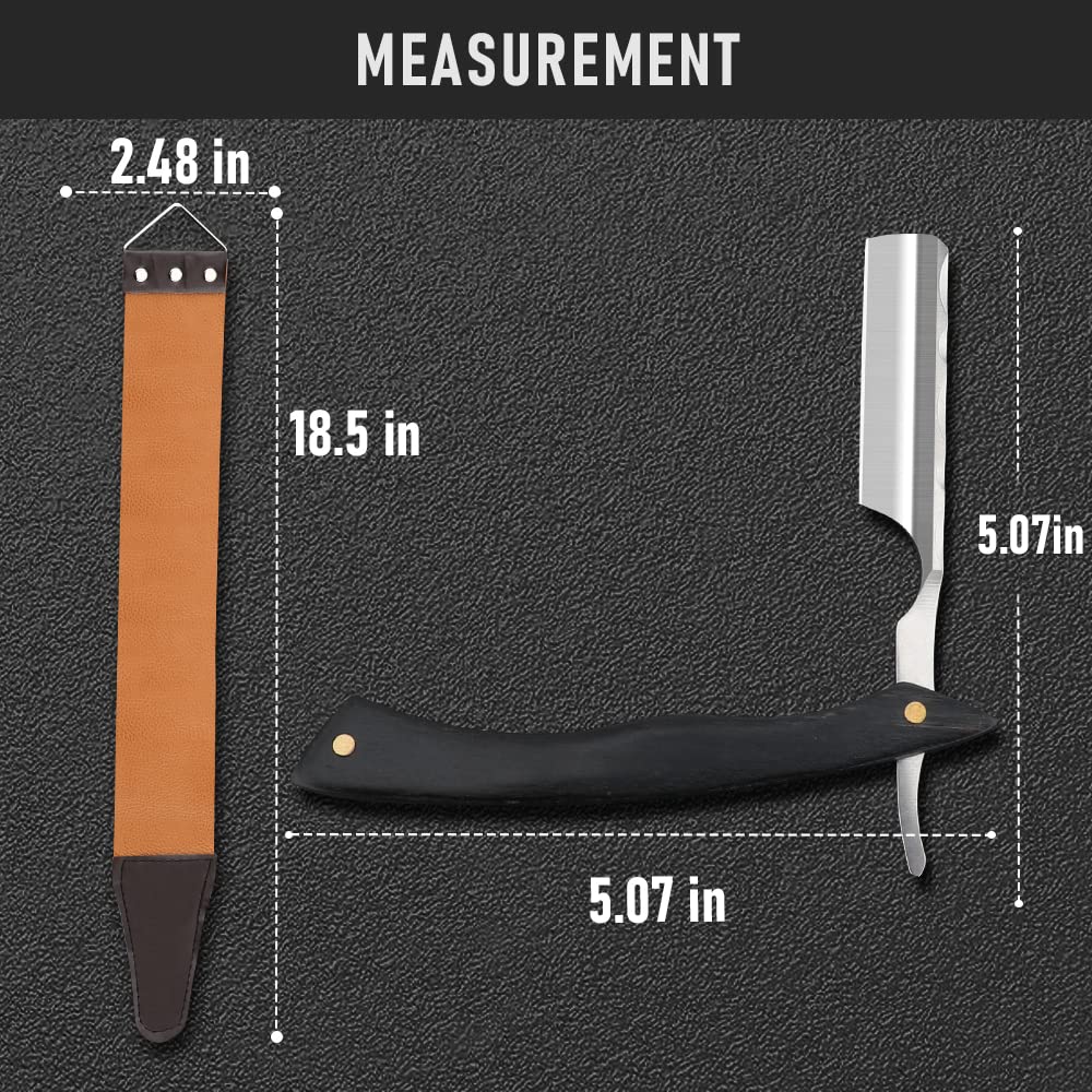 Straight Razor With Strope Professional Straight Edge Barber Razor Premium Stainless Steel Shaver 4