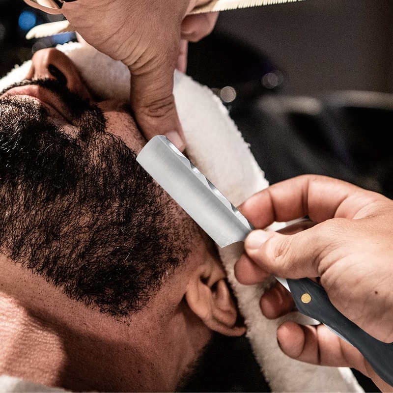 Straight Razor With Strope Professional Straight Edge Barber Razor Premium Stainless Steel Shaver 6