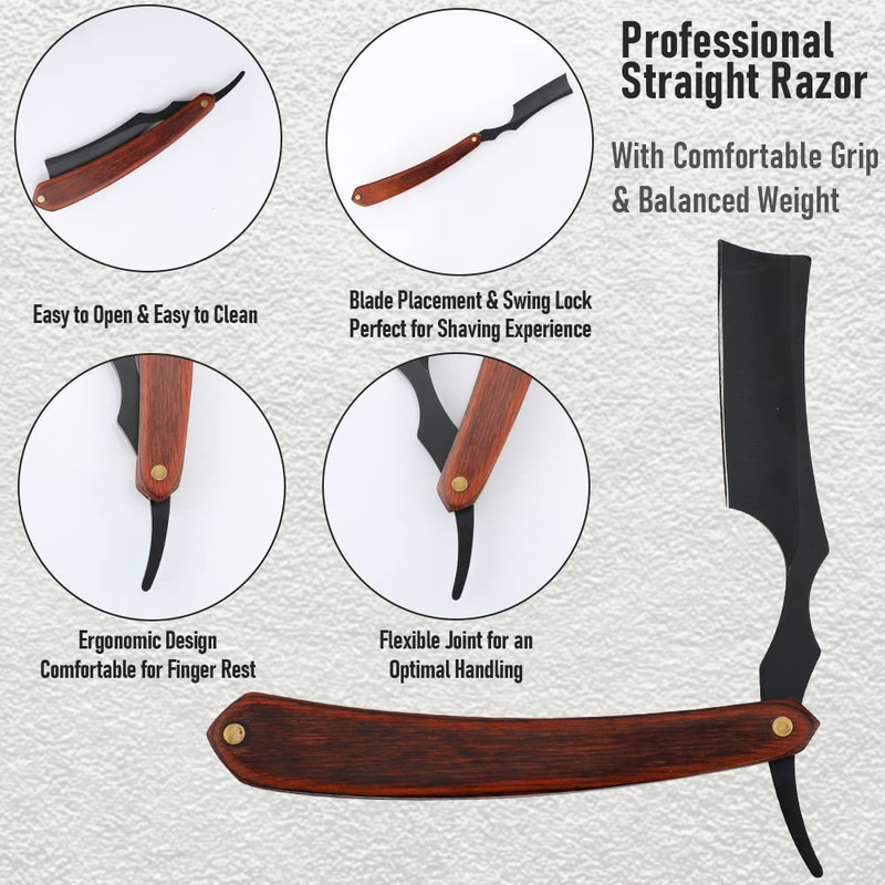 Straight Razor With Cover  Professional Straight Edge Barber Razor Premium Stainless Steel Shaver R 5