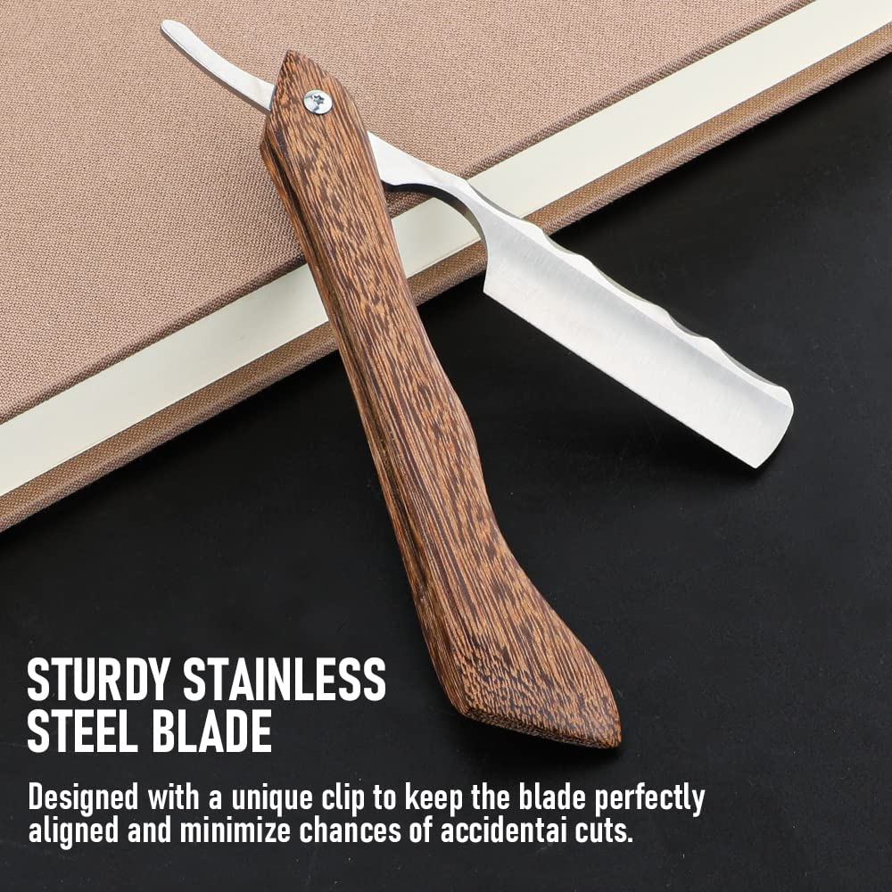 Straight Razor With Strope Professional Straight Edge Barber Razor Premium D2 Steel Shaver Razor W 3