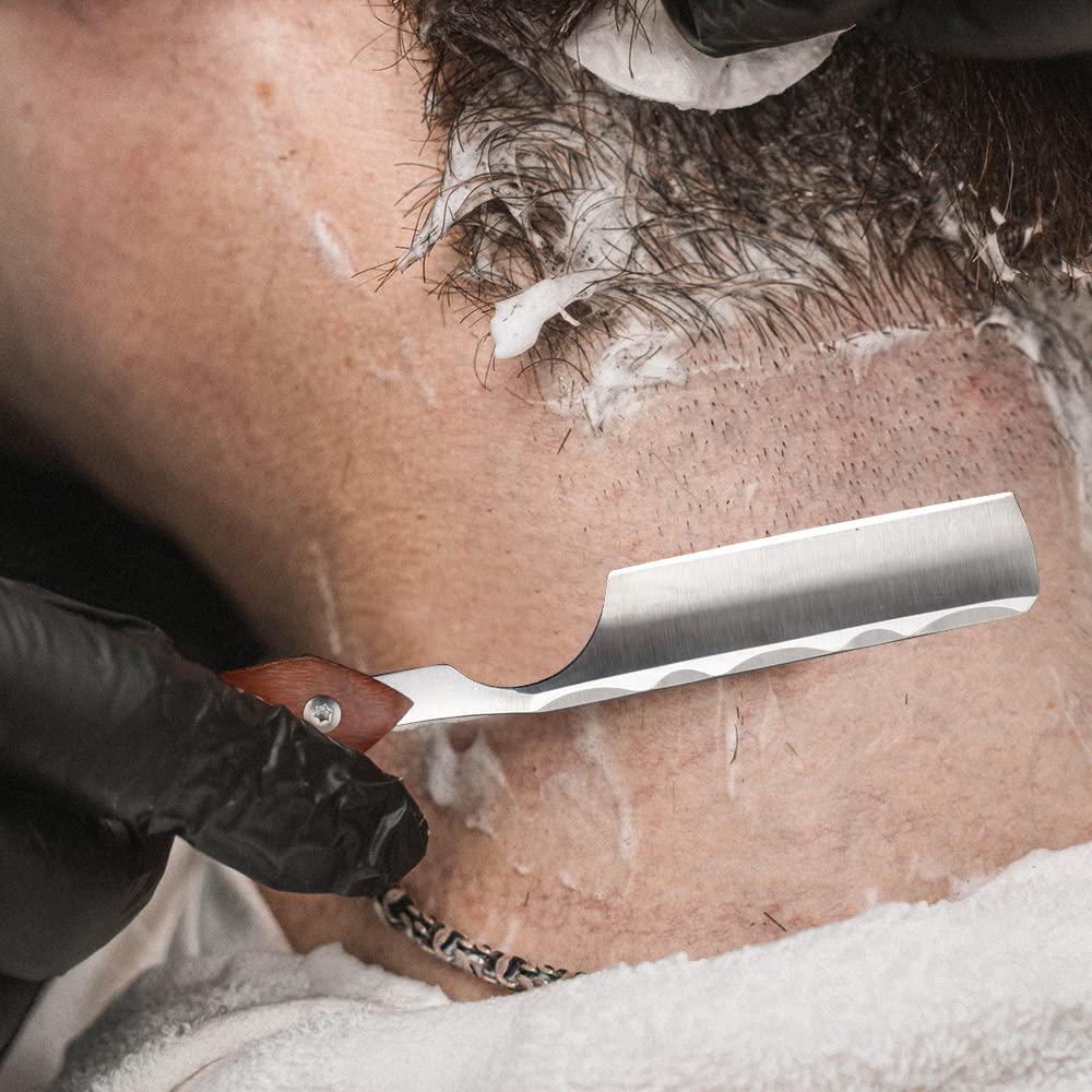 Straight Sharp Razor With Strope Professional Straight Edge Barber Razor Premium Stainless Steel S 6