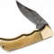 Damascus Folding Knife Pocket Knife Camping Hunting Survival Unique Gift Ivory With Brass Bolst 3