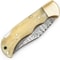 Damascus Folding Knife Pocket Knife Camping Hunting Survival Unique Gift Ivory With Brass Bolst 4