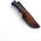 Hunting Knife For Men Genuine Leather Sheath Blue Micarta Handle Long Bowie Knives For Survival 2