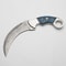 Karambit Knife Blue And Silver Handle Damascus Steel Blade Unique Blue And Silver Design For A S 1
