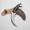 10 Damascus Karambit Knife With Leather Sheath Handmade Survival Claw Tactical Teeth Knife 0