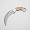 Karambit Knife Ivory And Silver Handle Damascus Steel Blade Elegant TwoTone Design For A Refined