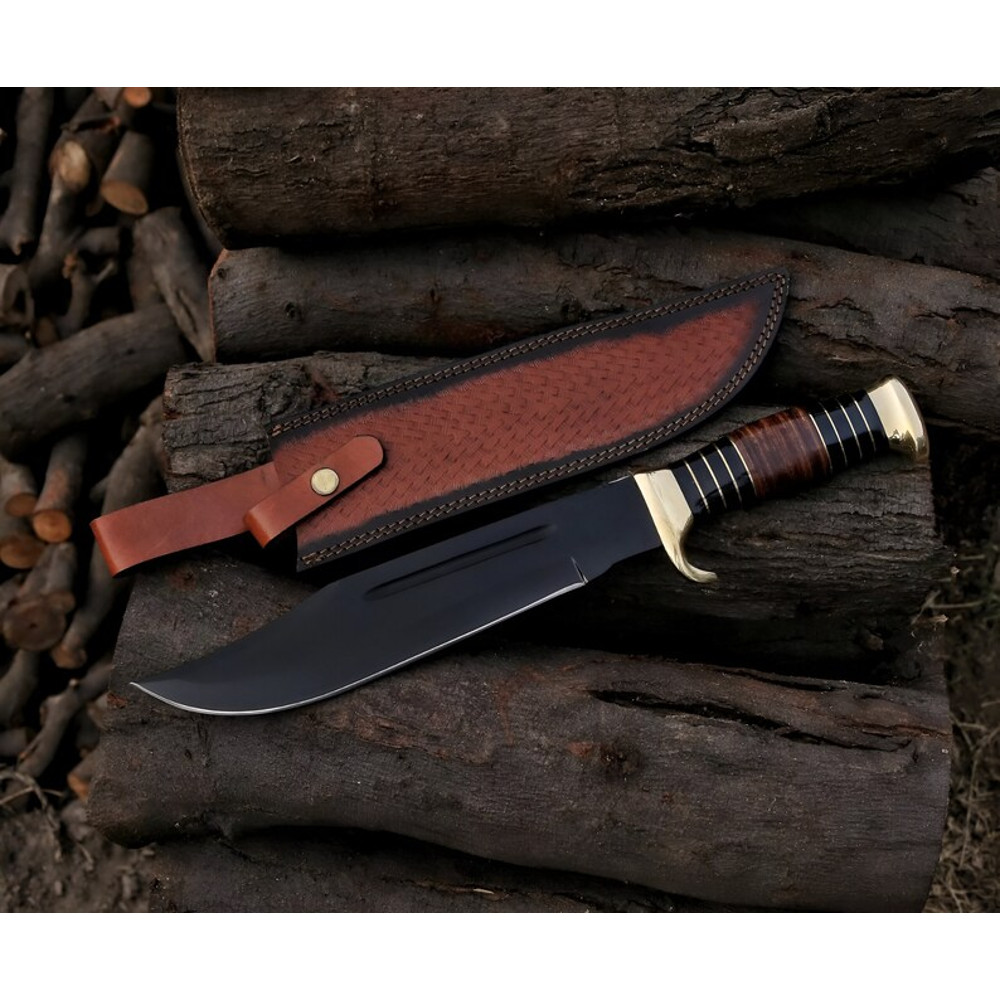 Handmade D2 Steel Powder Coated Crocodile Dundee knife