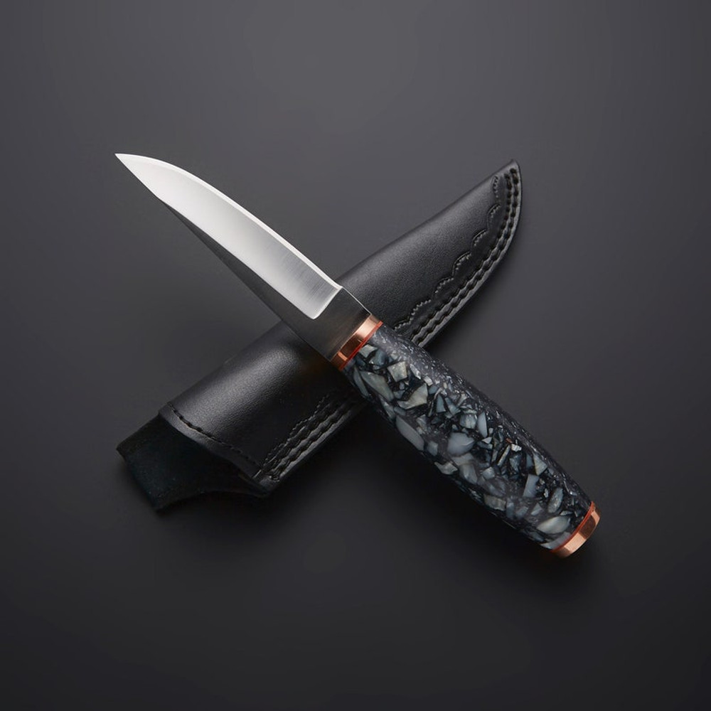 Tactical Hunting Knife with Leather Sheath