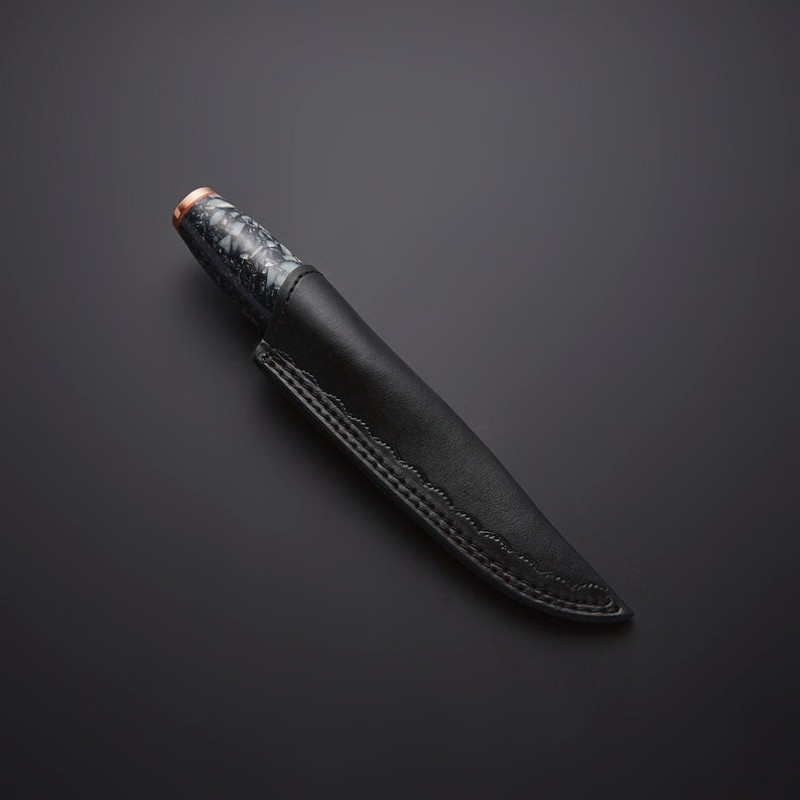 Tactical Hunting Knife with Leather Sheath