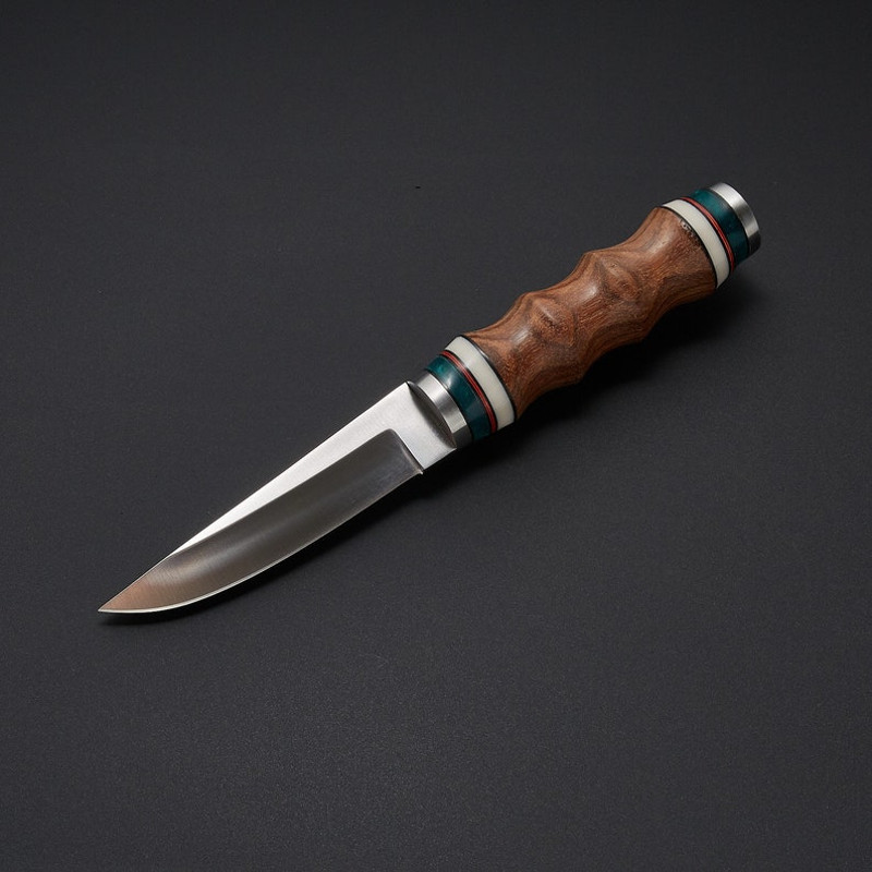 Tactical Hunting Knife with Leather Sheath