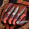 Lot Of 5 Handmade Damascus Steel Folding Knife SS17515 5 Pcs Lot Red And Blue Gift For Men 2