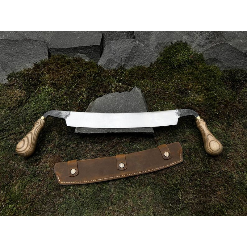 Big Drawknife With Leather Case