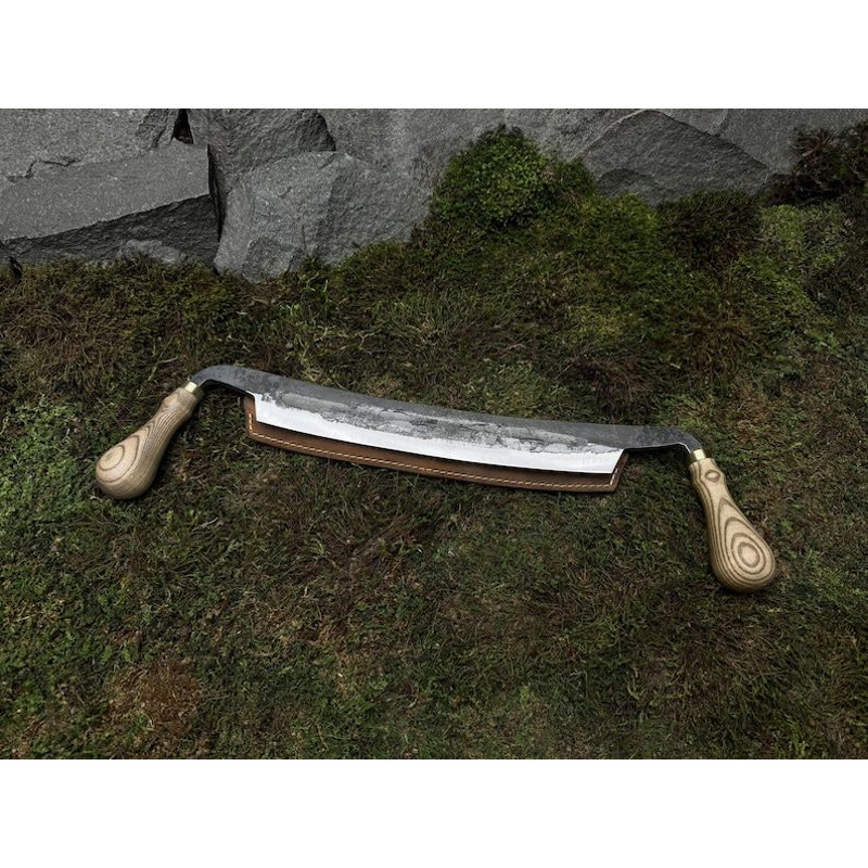 Big Drawknife With Leather Case Wood Carving Knife Spoons Bowls Carving Drawknife Carpentry Knife H