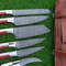 Custom Handmade Damascus Kitchen Knife Set With Texas Flag Handle Gift Knife Sets Anniversary Gifts 5