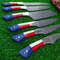 Custom Handmade Damascus Kitchen Knife Set With Texas Flag Handle Gift Knife Sets Anniversary Gifts 7