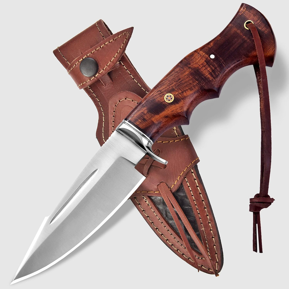 Handmade Hunting Knife 10 Bushcraft Fixed Blade EDC Knife With D2 Steel Blade Walnut Wood Handle L 1