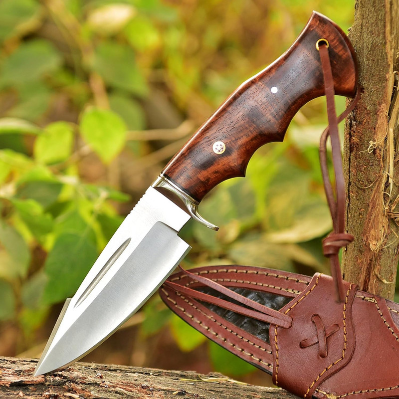 Handmade Hunting Knife 10 Bushcraft Fixed Blade EDC Knife With D2 Steel Blade Walnut Wood Handle L 5