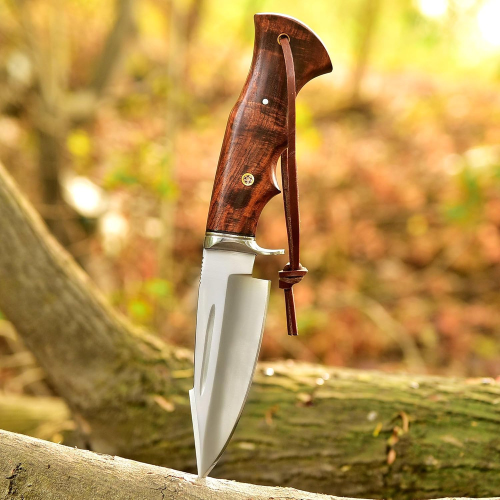 Handmade Hunting Knife 10 Bushcraft Fixed Blade EDC Knife With D2 Steel Blade Walnut Wood Handle L 6