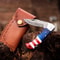 Damascus Pocket Knife USA Flag Handmade Folding Knife Gift For Boyfriend Birthday GiftGroomsmen Gif 0