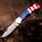 Damascus Pocket Knife USA Flag Handmade Folding Knife Gift For Boyfriend Birthday GiftGroomsmen Gif 1