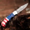 Damascus Pocket Knife USA Flag Handmade Folding Knife Gift For Boyfriend Birthday GiftGroomsmen Gif 2