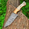 Custom Handmade Damascus Knife Hunting Knife Pocket Knife Skinner Knife Horn Handle Gift For Boyfri 2