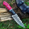 Custom Handmade Damascus Knife Pocket Knife Fixed Blade Knife Skinner Knife Camping Knife Buffalo H 3