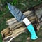 Handmade Damascus Steel Knife Pocket Knife Hunting Knife Camping Knife Buffalo Horn Handle Gift For 2