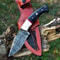 Handmade Damascus Hunting Knife With Sheath Tactical Bushcraft Knife Camping Gift For Husband Survi 0